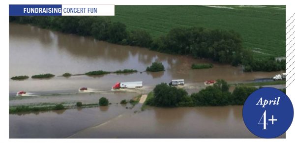 Nebraska flood scene from above 