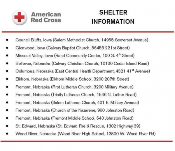 Red Cross - Shelter Information - Nebraska Flood 2019