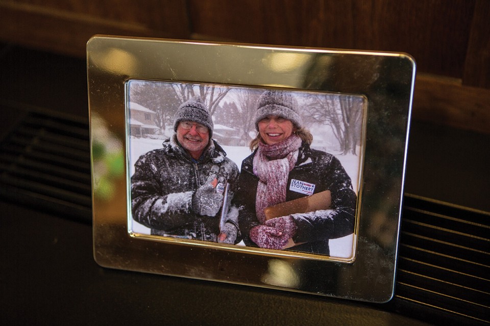 Jean and husband Joe Stothert went out in a blizzard to campaign.